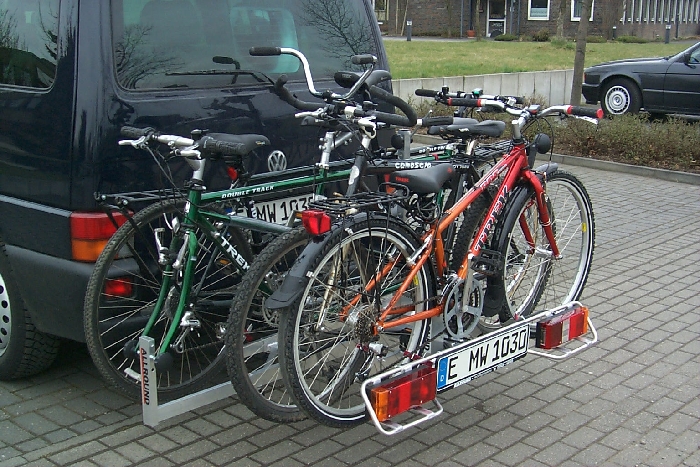Allround Tandemträger f. 2 Tandem plus 2 Fahrr. Typ UT für d. Anhängerkupplung AHK Fahrradträger für Tandemfahrräder
