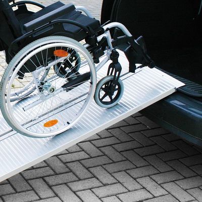 Auffahrschiene, Aluminium klappbar für Rollstuhl 122x73cm 270kg