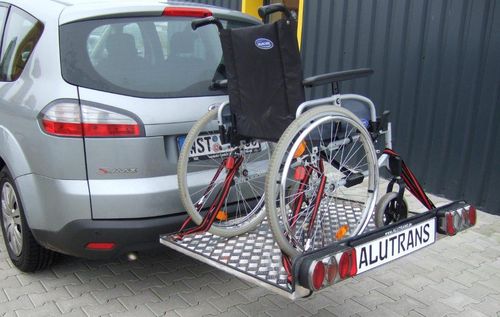 ALUTRANS Heckträger für Rollstuhl uni für d. Anhängerkupplung AHK Heckträger für Rollstuhl