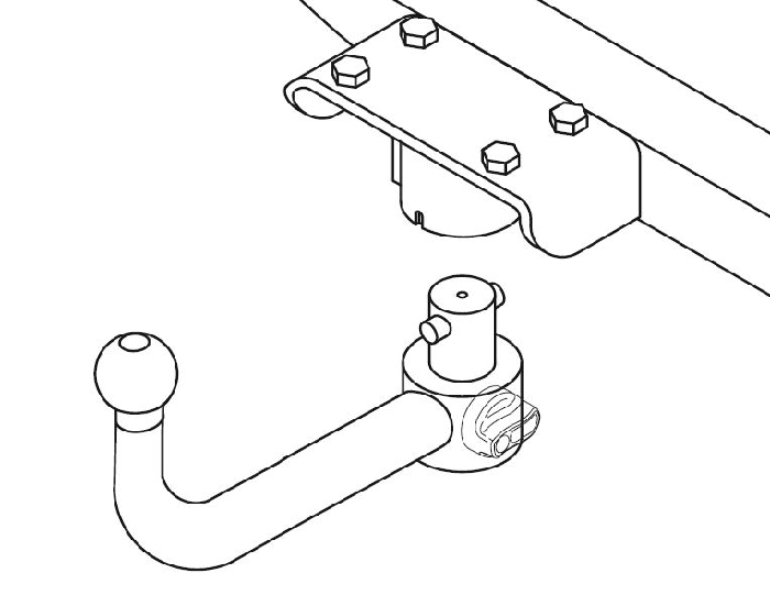 Anhängerkupplung für Renault-Scenic Scenic I, RX4, Baureihe 2000-2003 V-abnehmbar  Anhängerkupplung für Renault-Scenic Scenic I, RX4, Baureihe 2000-2003 V-abnehmbar