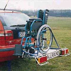Allround Heckträger für klappbaren Rollstuhl Typ UT für d. Anhängerkupplung AHK Heckträger für Rollstuhl