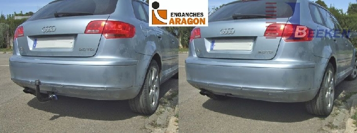 Anhängerkupplung für Audi-A3 5-Türer Sportback incl. Quattro, Baureihe 2004-2008 V-abnehmbar  Anhängerkupplung für Audi-A3 5-Türer Sportback incl. Quattro, Baureihe 2004-2008 V-abnehmbar