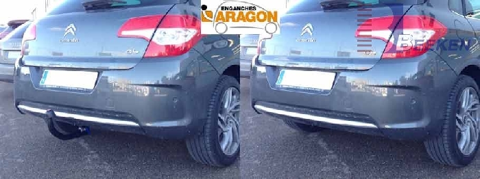 Anhängerkupplung für Citroen-C4 5 türig, Baureihe 2010-2020 V-abnehmbar  Anhängerkupplung für Citroen-C4 5 türig, Baureihe 2010-2020 V-abnehmbar
