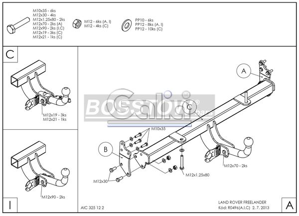 Anhängerkupplung für Landrover-Freelander, Baureihe 2004-2006 starr