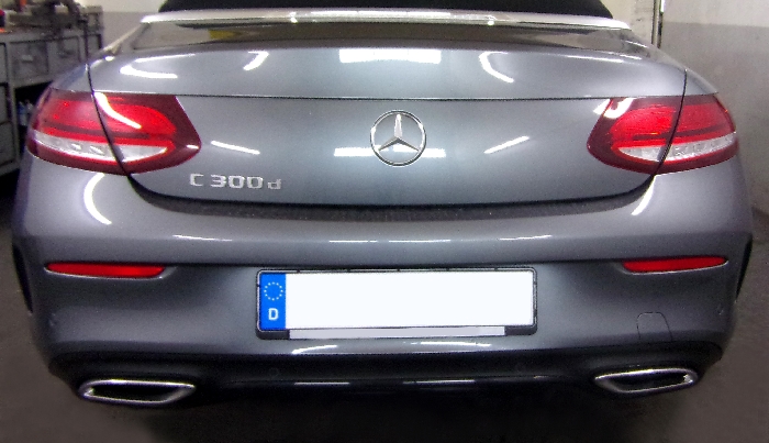 Anhängerkupplung für Mercedes-C-Klasse Cabrio A205, spez. m. AMG Sport o. Styling Paket, Baureihe 2016-2018 V-abnehmbar  Anhängerkupplung für Mercedes-C-Klasse Cabrio A205, spez. m. AMG Sport o. Styling Paket, Baureihe 2016-2018 V-abnehmbar