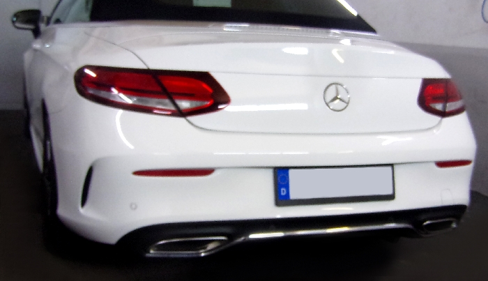 Anhängerkupplung für Mercedes-C-Klasse Cabrio A205, spez. m. AMG Sport o. Styling Paket, Baureihe 2018- V-abnehmbar  Anhängerkupplung für Mercedes-C-Klasse Cabrio A205, spez. m. AMG Sport o. Styling Paket, Baureihe 2018- V-abnehmbar