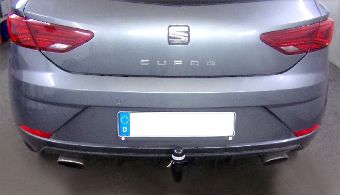 Anhängerkupplung für Seat-Leon Fließheck Typ 5F, spez. Cupra 2WD, Baureihe 2017-2020 V-abnehmbar
