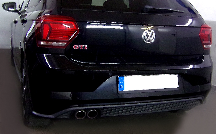 Anhängerkupplung für VW-Polo (AW) Schrägheck, spez. GTI, Baureihe 2017-2021 V-abnehmbar  Anhängerkupplung für VW-Polo (AW) Schrägheck, spez. GTI, Baureihe 2017-2021 V-abnehmbar