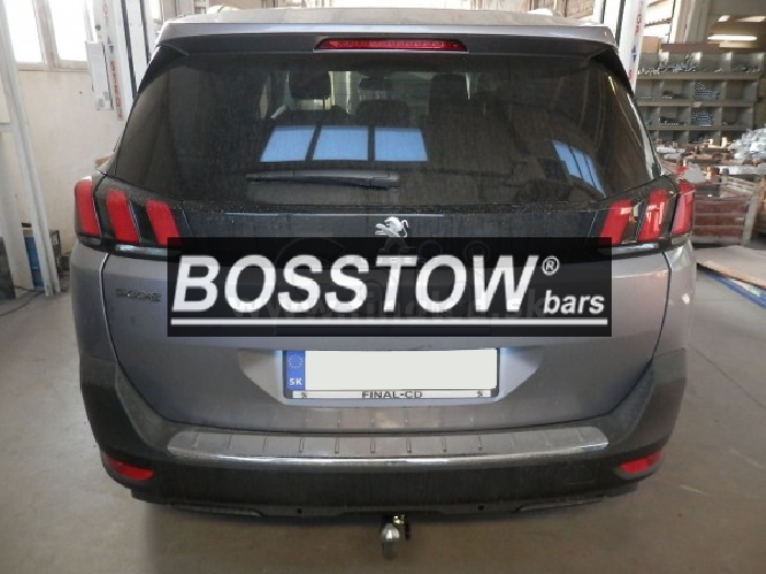 Anhängerkupplung für Peugeot-5008 Fzg. mit E- Satz Vorbereitung, f. Fzg. ohne Reserverad am Boden, Baureihe 2017-2024 abnehmbar