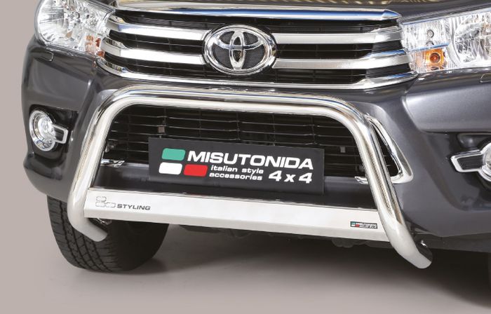 Frontschutzbügel Kuhfänger Bullfänger Toyota Hi-Lux 2015-2018, Medium Bar 63mm Edelstahl Omologato Inox