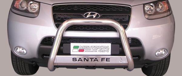 Frontschutzbügel Kuhfänger Bullfänger Hyundai Santa Fe 2006-2010, Medium Bar Mark 63mm Edelstahl Omologato Inox