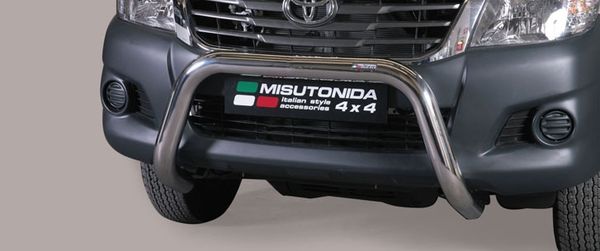 Frontschutzbügel Kuhfänger Bullfänger Toyota Hi-Lux 2011-2015, Super Bar 76mm Edelstahl Omologato Inox