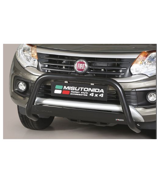 Frontschutzbügel Kuhfänger Bullfänger für Fiat Fullback DC 2016-, Medium Bar 63mm schwarz pulverbeschichtet