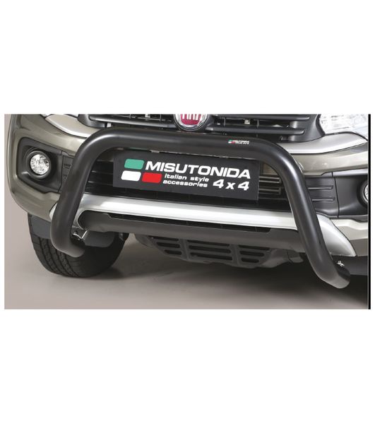 Frontschutzbügel Kuhfänger Bullfänger für Fiat Fullback DC 2016-, Super Bar 76mm schwarz pulverbeschichtet