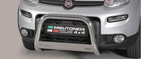 Frontschutzbügel Kuhfänger Bullfänger für Fiat Panda 4x4 2013-, Medium Bar 63mm Edelstahl Omologato Inox