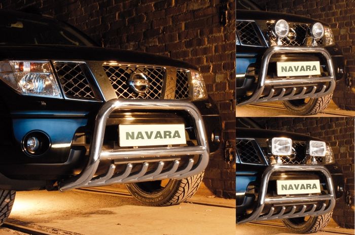 Frontschutzbügel Kuhfänger Bullfänger für Nissan Navara 2010-2015, Steelbar QRU 70mm, schwarz beschichtet