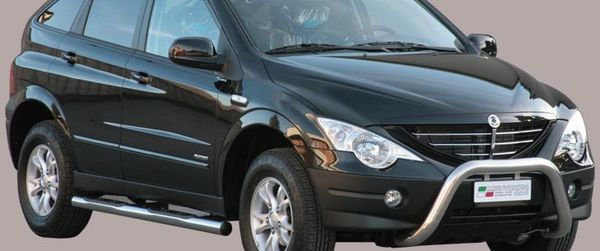 Frontschutzbügel Kuhfänger Bullfänger für Ssang Yong Actyon 2006-, Super Bar 76mm Edelstahl Omologato Inox