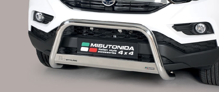 Frontschutzbügel Kuhfänger Bullfänger für Ssang Yong Musso 2018-, Medium Bar 63mm Edelstahl Omologato Inox