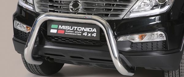Frontschutzbügel Kuhfänger Bullfänger für Ssang Yong Rexton 2013-2017, Super Bar 76mm Edelstahl Omologato Inox