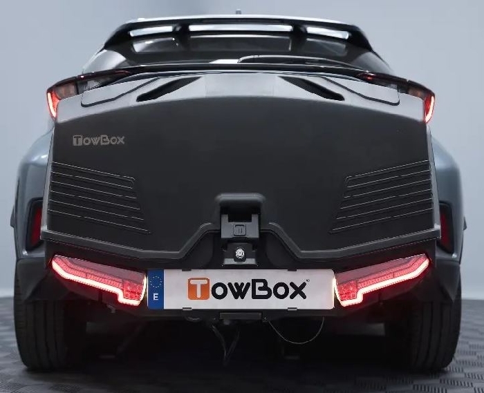 TowBox System BOX System BOX V5, schwarz, Toplader AHK Lastenträger m. Heckbox