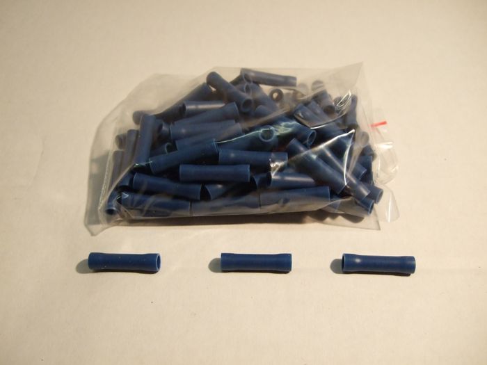 Stoßverbinder, isoliert, blau, 1. 5-2. 5qmm, Lieferumfang 100 Stk.