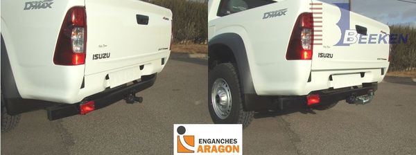 Anhängerkupplung für Isuzu-D-MAX 2WD mit Stoßstangen-Trittstufe, Baureihe 2007-2012 abnehmbar  Anhängerkupplung für Isuzu-D-MAX 2WD mit Stoßstangen-Trittstufe, Baureihe 2007-2012 abnehmbar