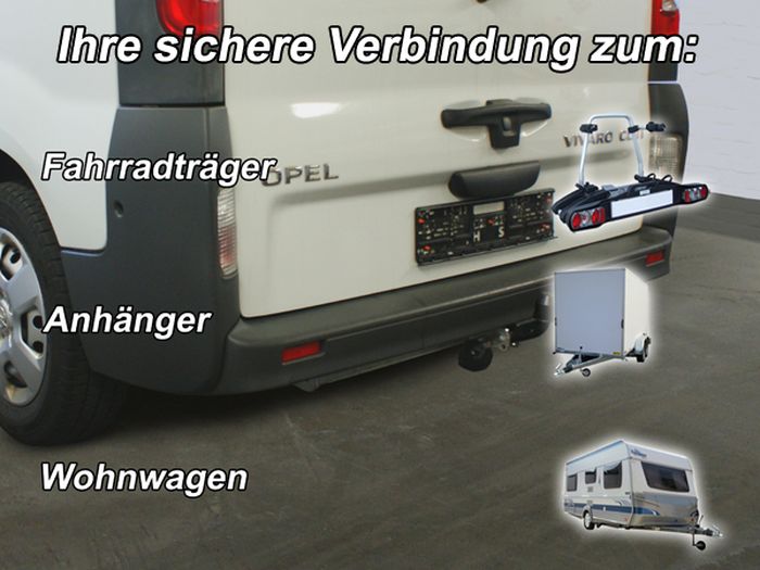 Anhängerkupplung für Opel-Vivaro Kasten/ Bus/ Kombi, Baureihe 2008-2014 starr